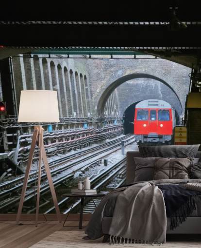 mural de papel de parede tfl chamado London Underground Train Wallpaper para escritórios, empresas e escritórios domésticos