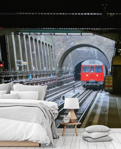 TFL-Tapetentapete namens London Underground Train Wallpaper für Büros, Unternehmen und Heimbüros