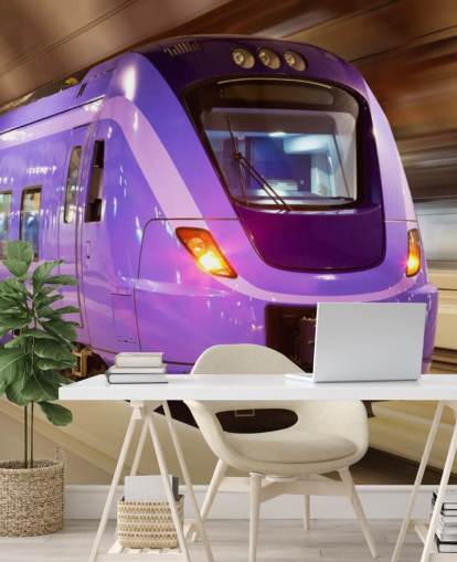 Papel Pintado Tren Morado