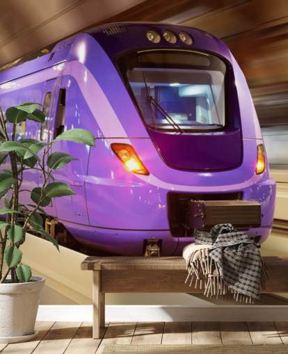 Papel Pintado Tren Morado Papel Pintado Tren Morado