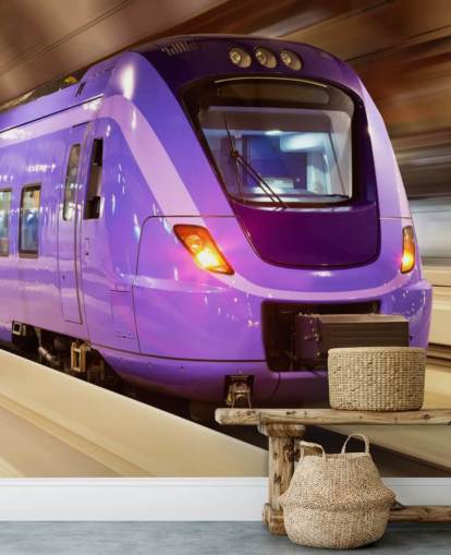 Papel Pintado Tren Morado