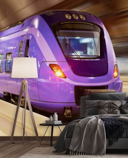 Papier Peint Train Violet
