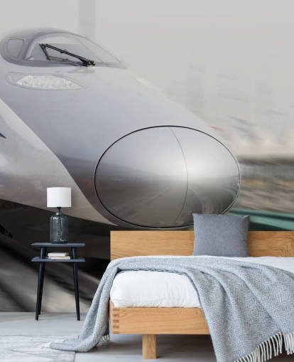 Grå Bullet Train Flytning Baggrund