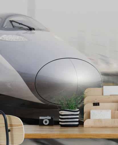 Grå Bullet Train Flytning Baggrund