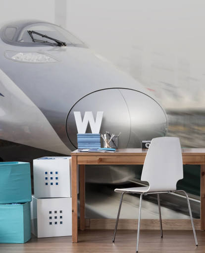 Grå Bullet Train Flytning Baggrund