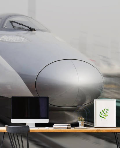 Grå Bullet Train Flytning Baggrund
