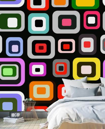 Colourful Retro Abstract Wallpaper