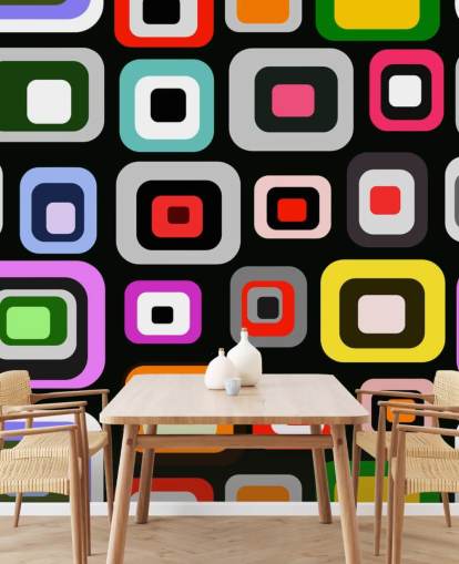 Bunte Retro Abstrakte Tapete