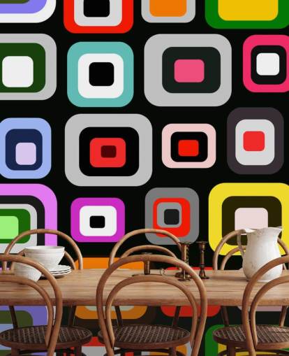 Bunte Retro Abstrakte Tapete
