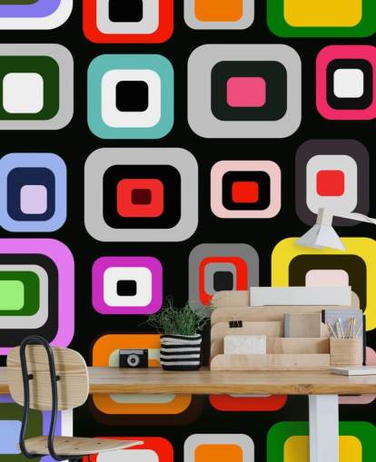 Colourful Retro Abstract Wallpaper