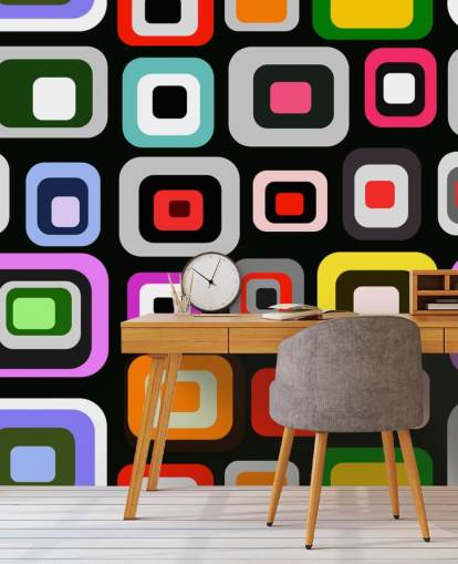 Bunte Retro Abstrakte Tapete Bunte Retro Abstrakte Tapete