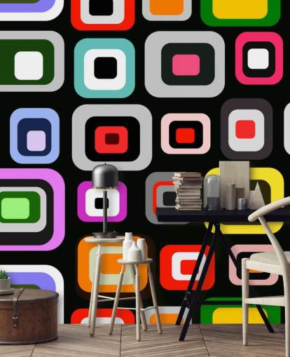 Colourful Retro Abstract Wallpaper
