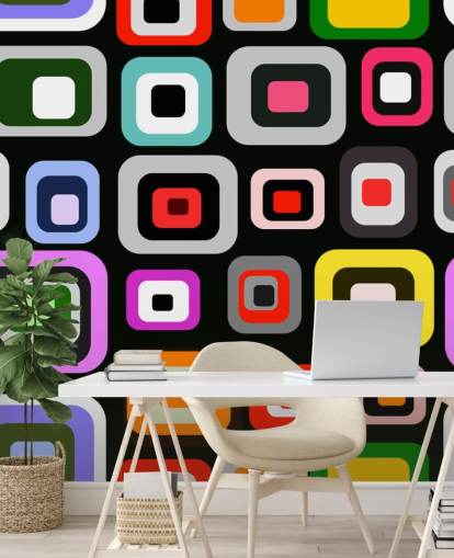 Bunte Retro Abstrakte Tapete