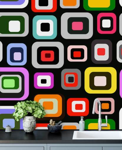 Colourful Retro Abstract Wallpaper