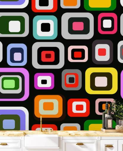 Bunte Retro Abstrakte Tapete Bunte Retro Abstrakte Tapete