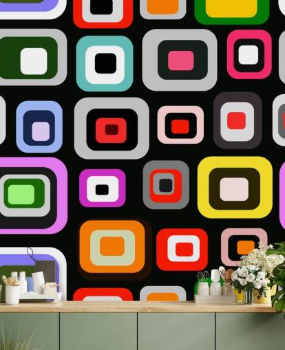 Colourful Retro Abstract Wallpaper