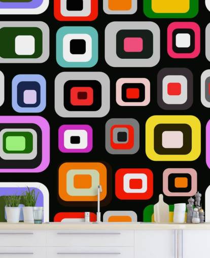 Colourful Retro Abstract Wallpaper