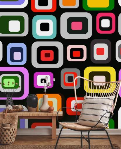 Colourful Retro Abstract Wallpaper