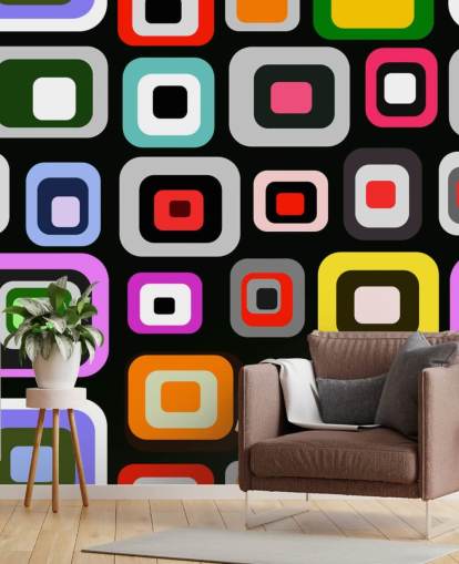 Colourful Retro Abstract Wallpaper