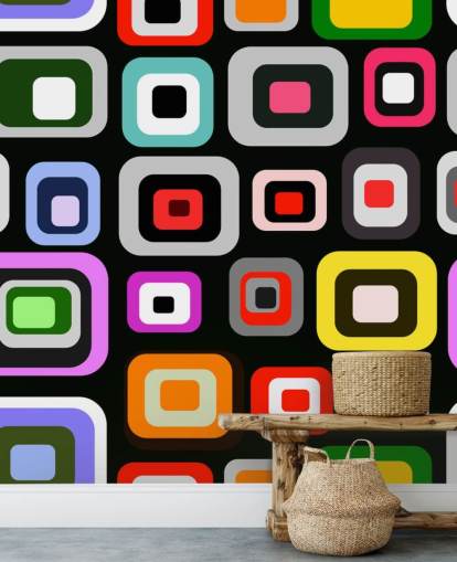 Bunte Retro Abstrakte Tapete