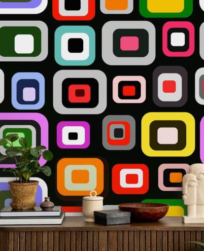 Colourful Retro Abstract Wallpaper