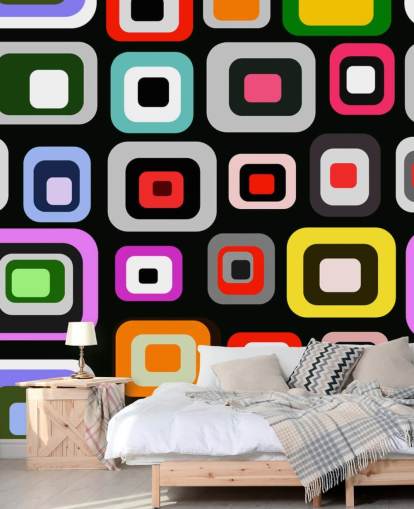 Bunte Retro Abstrakte Tapete