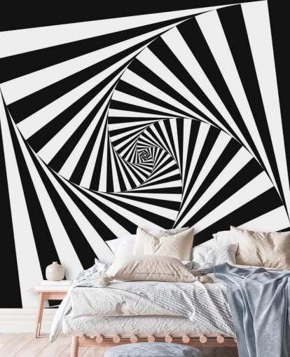 Zwart-wit optisch kunstbehang