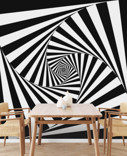 Schwarzweiß-Tapete für optische Kunst
