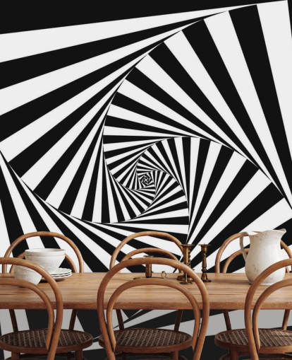 Carta da parati in bianco e nero di arte ottica
