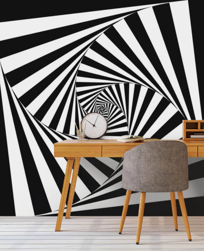 Schwarzweiß-Tapete für optische Kunst