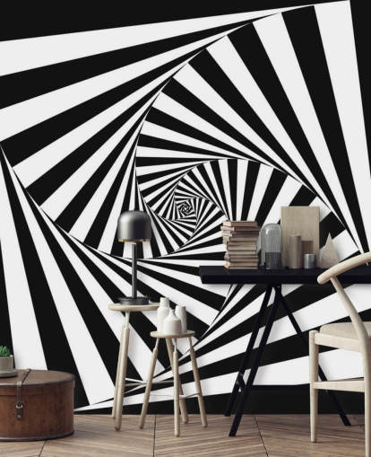 Schwarzweiß-Tapete für optische Kunst