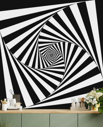 Black and White Optical Art Wallpaper