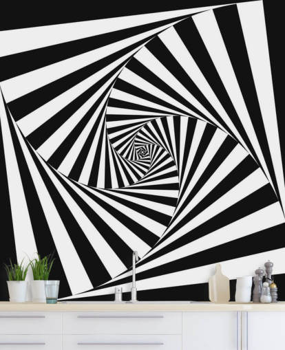 Fondo de pantalla de arte óptico en blanco y negro