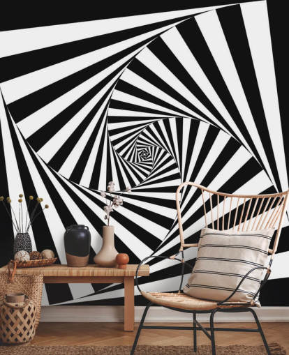 Black and White Optical Art Wallpaper
