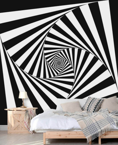 Schwarzweiß-Tapete für optische Kunst Schwarzweiß-Tapete für optische Kunst