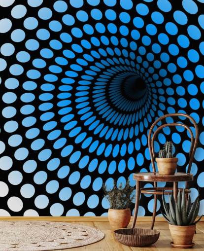 Papel pintado 3D túnel punteado azul Papel pintado 3D túnel punteado azul