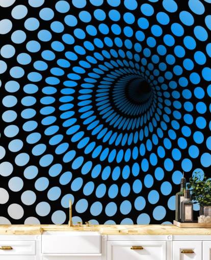 Carta da parati a tunnel blu 3D