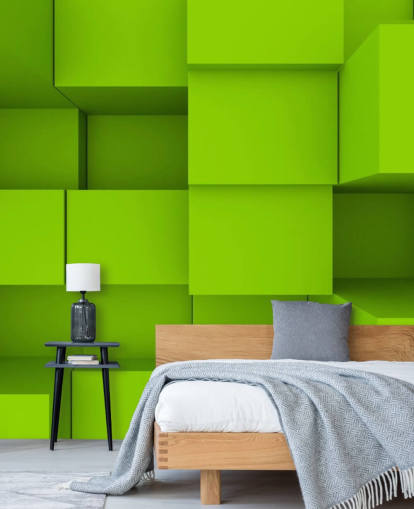 Fondo de pantalla 3D Green Cube