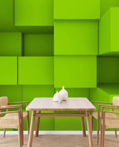 Carta da parati 3D Green Cube