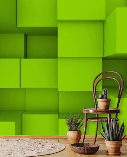 Papier peint 3D Green Cube