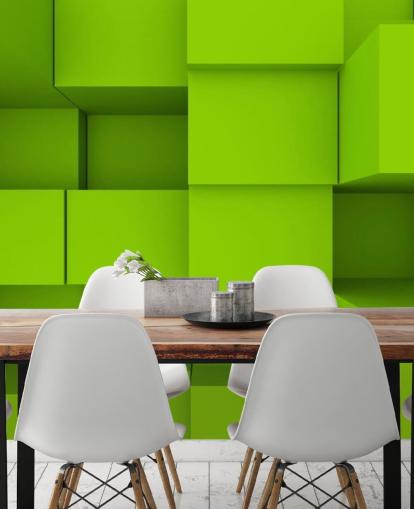 3D Green Cube Bakgrunn