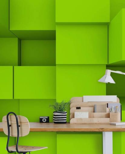 Fondo de pantalla 3D Green Cube