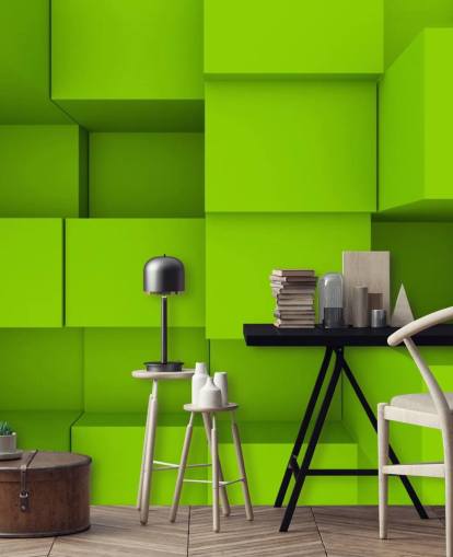 3D Green Cube Wallpaper