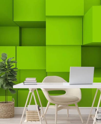 Fondo de pantalla 3D Green Cube