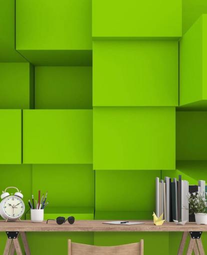 Fondo de pantalla 3D Green Cube