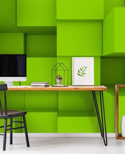 Carta da parati 3D Green Cube Carta da parati 3D Green Cube