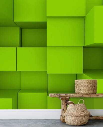 Fondo de pantalla 3D Green Cube