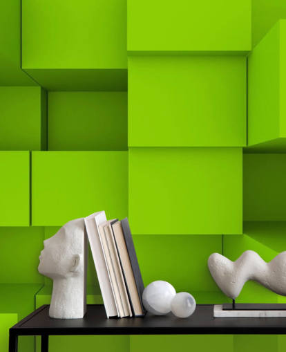 3D Green Cube Bakgrunn