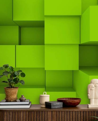 Fondo de pantalla 3D Green Cube