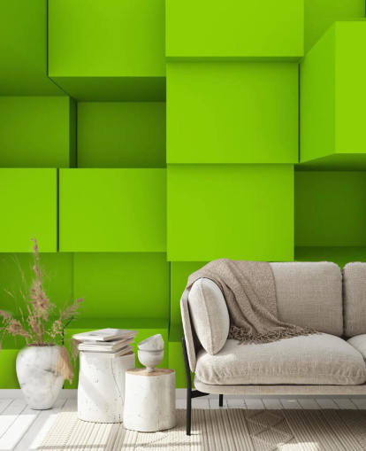 3D Green Cube Wallpaper